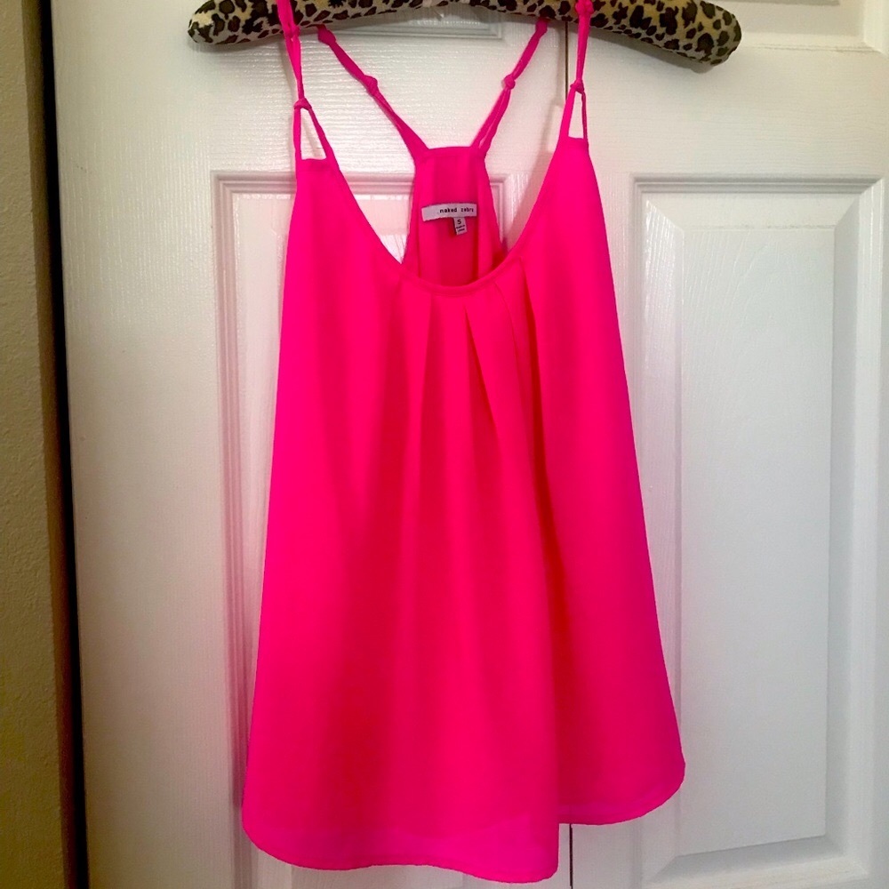 Small neon pink Naked Zebra loose hanging tank nwt